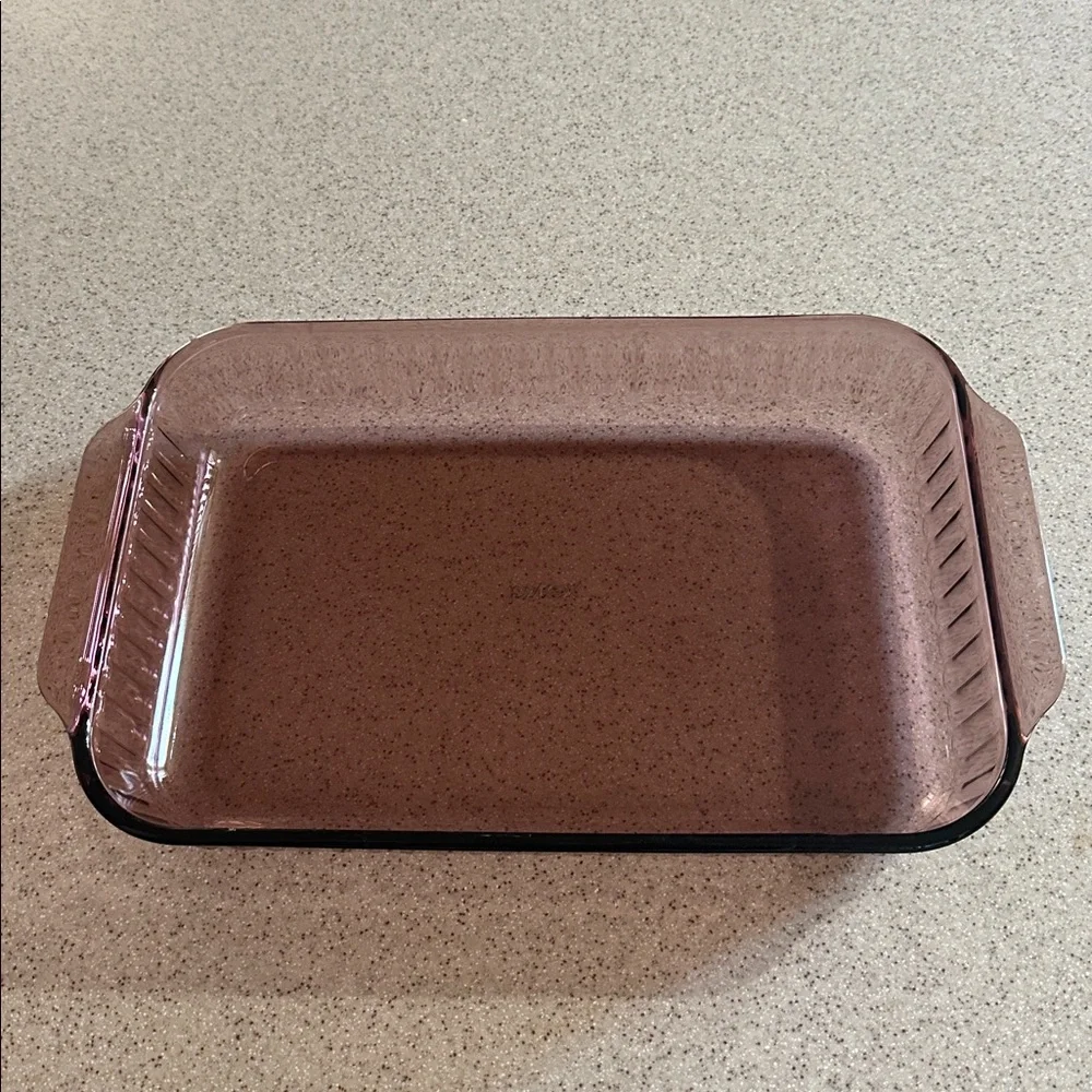 RARE Vintage VTG Pyrex cranberry 9x13 2QT 2L Lasagna casserole Ribbed Dish